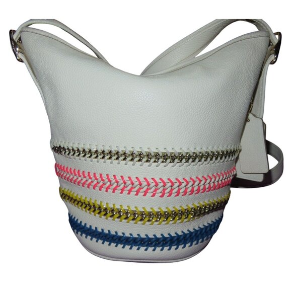 Coach Handbags - Coach 2015 Leather Chain Whiplash Whipstitch Crossbody Mini Duffle Bag 35373